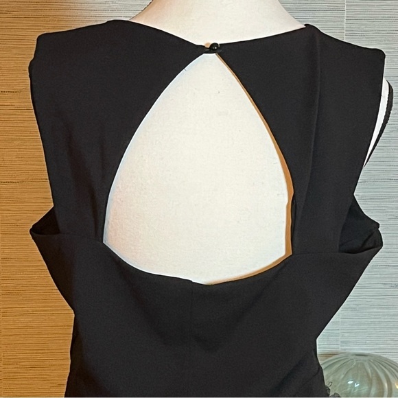 Carla Conti Black 3D Floral Cutout Back Cocktail Mini Dress Size XL NWOT Italy - Picture 6 of 9
